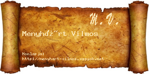 Menyhárt Vilmos névjegykártya